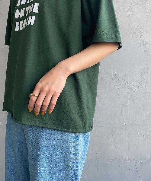 FUNG（ファング）の「[FUNG/ファング] ON THE BEACH カットオフプリントTシャツ（Tシャツ/カットソー・レディース・ホワイト/ダークグリーン・M）」の22枚目の写真