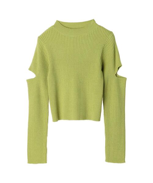 koe(コエ)の「リブ編みカットアウトプルオーバー(ニット/セーター・レディース・ブラック/ライトグリーン/オフホワイト/グレイッシュベージュ・M)」の10枚目の写真