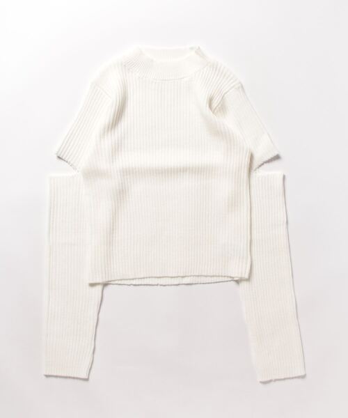 koe(コエ)の「リブ編みカットアウトプルオーバー(ニット/セーター・レディース・ブラック/ライトグリーン/オフホワイト/グレイッシュベージュ・M)」の9枚目の写真