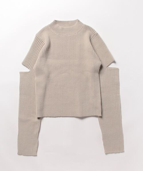 koe(コエ)の「リブ編みカットアウトプルオーバー(ニット/セーター・レディース・ブラック/ライトグリーン/オフホワイト/グレイッシュベージュ・M)」の7枚目の写真