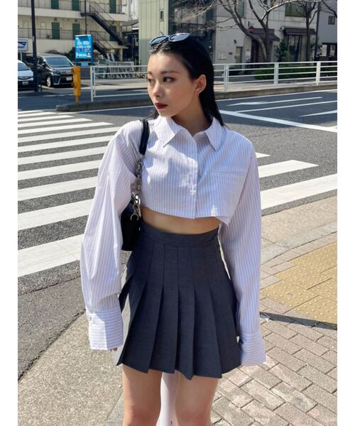 EVRIS（エヴリス）の「ポケットショートシャツ（シャツ/ブラウス・レディース・ホワイト/その他1/ブルー・FREE）」の6枚目の写真