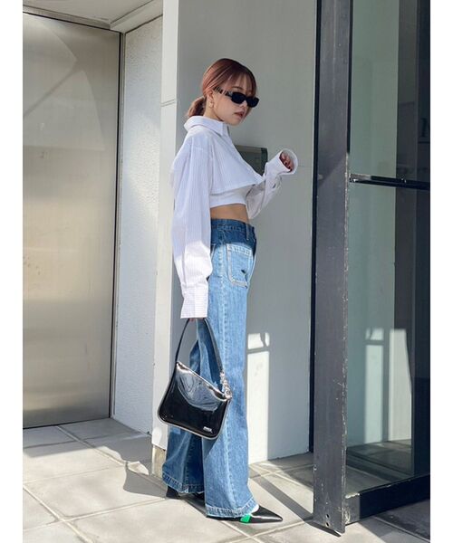 EVRIS（エヴリス）の「ポケットショートシャツ（シャツ/ブラウス・レディース・ホワイト/その他1/ブルー・FREE）」の16枚目の写真