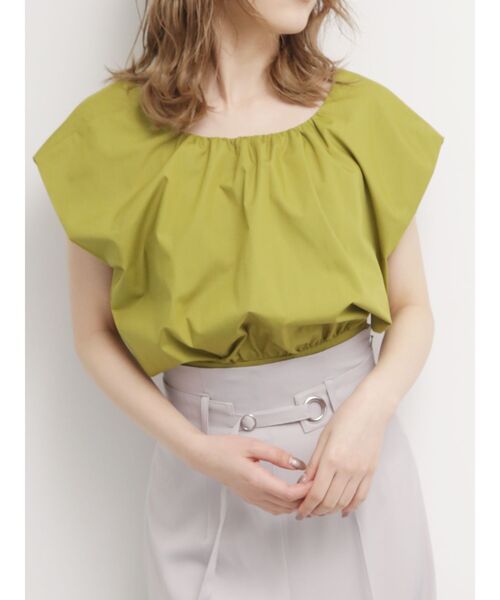 MURUA（ムルーア）の「フレンチスリーブコンパクトブラウス【2WAY】（シャツ/ブラウス・レディース・オフホワイト/ブラック/イエロー/ブルー・FREE）」の4枚目の写真