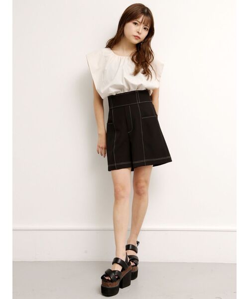 MURUA（ムルーア）の「フレンチスリーブコンパクトブラウス【2WAY】（シャツ/ブラウス・レディース・オフホワイト/ブラック/イエロー/ブルー・FREE）」の20枚目の写真