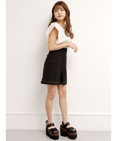 MURUA（ムルーア）の「フレンチスリーブコンパクトブラウス【2WAY】（シャツ/ブラウス・レディース・オフホワイト/ブラック/イエロー/ブルー・FREE）」の21枚目の写真