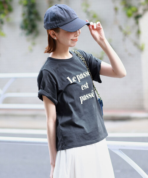 SLOBE IENA(スローブイエナ)の「40/2 ロゴTee(Tシャツ/カットソー・レディース・チャコールグレー/ライトグレー/ホワイト・FREE)」の7枚目の写真