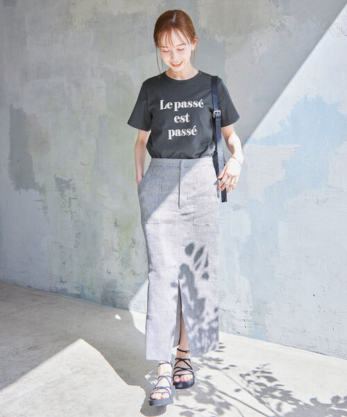 SLOBE IENA(スローブイエナ)の「40/2 ロゴTee(Tシャツ/カットソー・レディース・チャコールグレー/ライトグレー/ホワイト・FREE)」の16枚目の写真