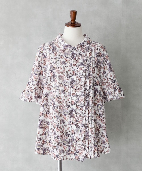 osharewalker（オシャレウォーカー）の「『花柄フレア袖ブラウス』（シャツ/ブラウス・レディース・オフホワイト/ブラック・1/2）」の21枚目の写真