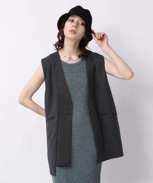 JEANASIS（ジーナシス）の「アシメデザインジレ/196225（ベスト