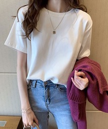 クルーネック無地半袖Tシャツ