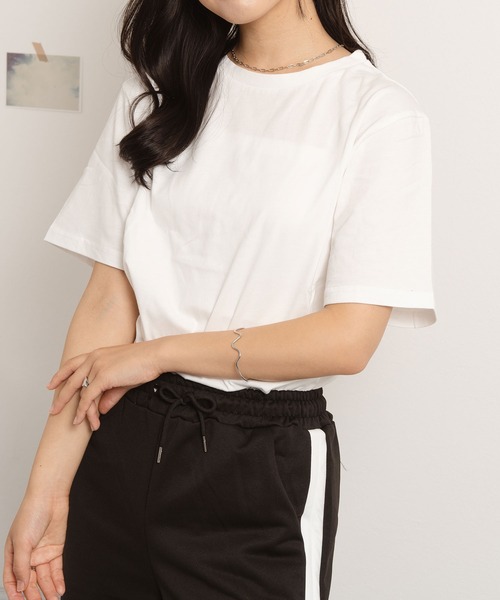 NinaetLina（ニナエリナ）の「クルーネック無地半袖Tシャツ（Tシャツ/カットソー・レディース・チャコールグレー/ピンク/ブラック/ホワイト・L/XL/M）」の14枚目の写真