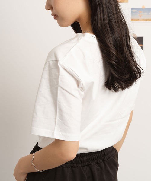 NinaetLina（ニナエリナ）の「クルーネック無地半袖Tシャツ（Tシャツ/カットソー・レディース・チャコールグレー/ピンク/ブラック/ホワイト・L/XL/M）」の18枚目の写真