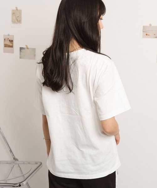NinaetLina（ニナエリナ）の「クルーネック無地半袖Tシャツ（Tシャツ/カットソー・レディース・チャコールグレー/ピンク/ブラック/ホワイト・L/XL/M）」の21枚目の写真