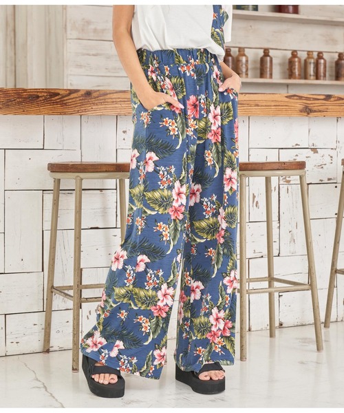 anap mimpi（アナップミンピ）の「アロハ柄ワイドパンツ（その他パンツ・レディース・ライトブルー/ブラウン/ネイビー・FREE）」の3枚目の写真