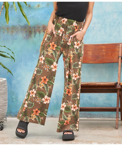 anap mimpi（アナップミンピ）の「アロハ柄ワイドパンツ（その他パンツ