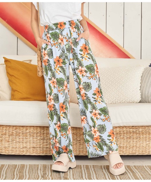 anap mimpi（アナップミンピ）の「アロハ柄ワイドパンツ（その他パンツ・レディース・ライトブルー/ブラウン/ネイビー・FREE）」の2枚目の写真