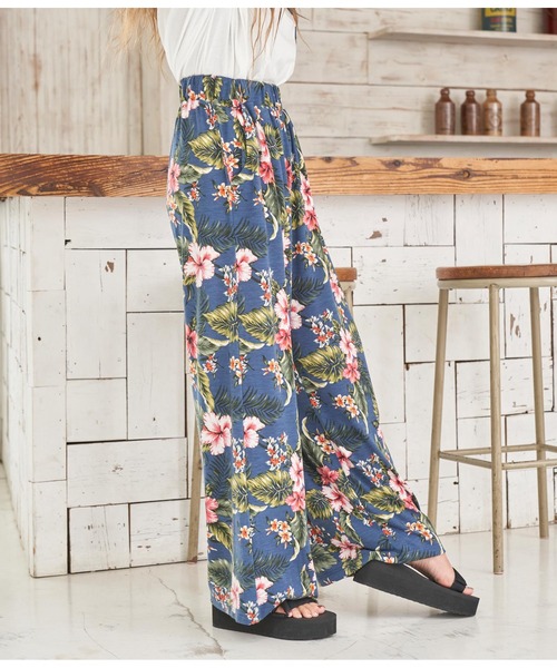 anap mimpi（アナップミンピ）の「アロハ柄ワイドパンツ（その他パンツ・レディース・ライトブルー/ブラウン/ネイビー・FREE）」の9枚目の写真