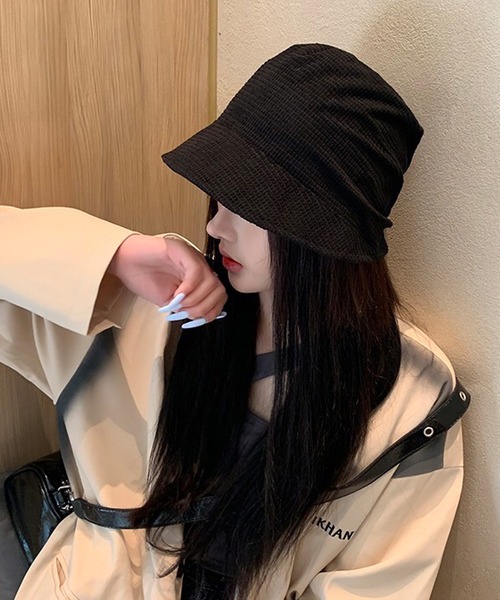 セール】ワッフル加工 キャスケット つば広帽子（キャスケット