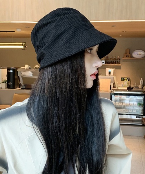 shopnikoniko（ショップニコニコ）の「ワッフル加工 キャスケット つば広帽子（キャスケット・レディース・ホワイト/ブラック/ベージュ/アイボリー・フリー）」の16枚目の写真