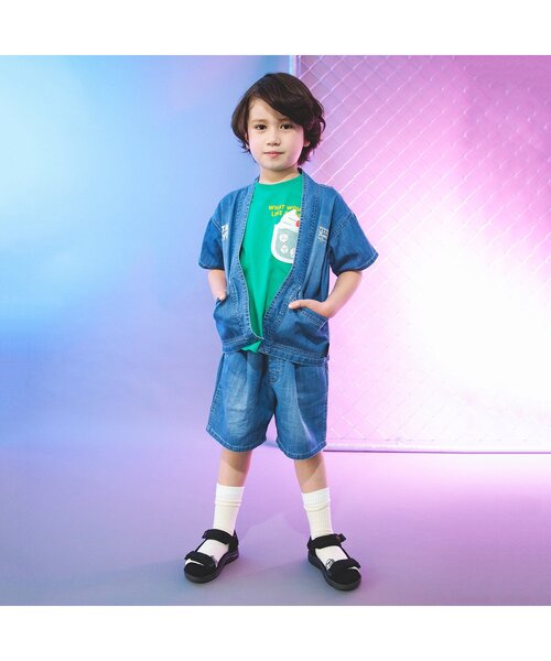 BREEZE(ブリーズ)の「てぬぐい付きデニムパンツ(デニムパンツ・キッズ・ネイビー/ブルー・80/90/100/110/120/130/140)」の5枚目の写真