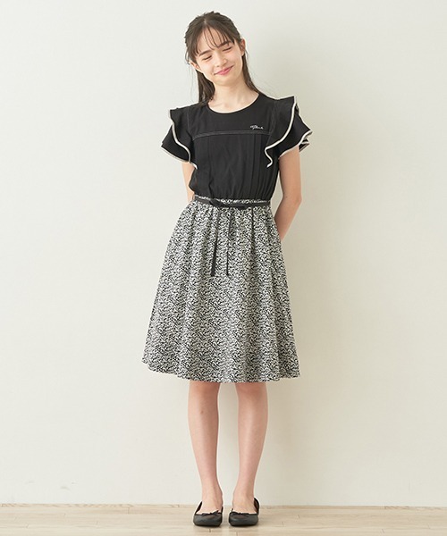 極美品✨pom ponette リバティプリント　ドッキングワンピース　M pom ponette junior（ポンポネットジュニア）の「【リバティ