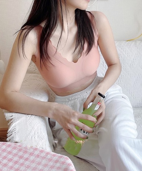 Lace Ladies（レースレディース）の「ノンワイヤースカラップコンフォートブラ（ナイトブラ・レディース・ブラック/ブラウン/ピンク/ブルー/ベージュ・L/M）」の5枚目の写真