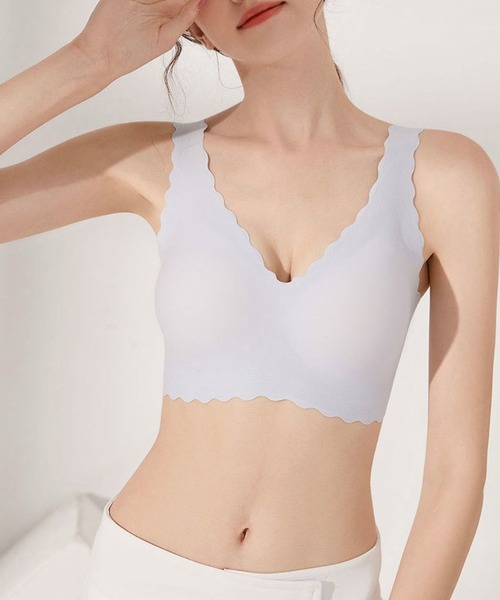 Lace Ladies（レースレディース）の「ノンワイヤースカラップコンフォートブラ（ナイトブラ・レディース・ブラック/ブラウン/ピンク/ブルー/ベージュ・L/M）」の4枚目の写真