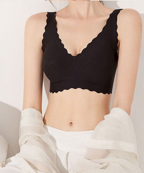 Lace Ladies（レースレディース）の「ノンワイヤースカラップコンフォートブラ（ナイトブラ・レディース・ブラック/ブラウン/ピンク/ブルー/ベージュ・L/M）」の16枚目の写真