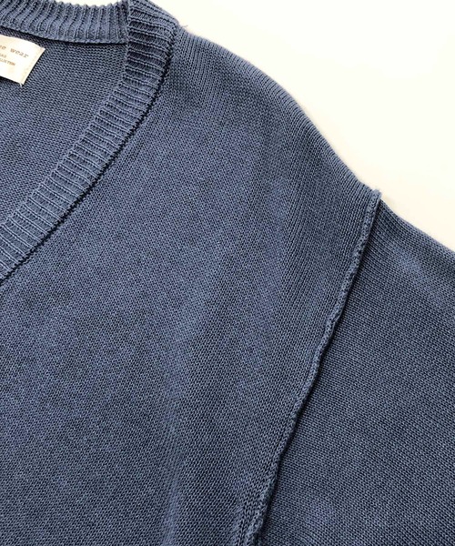 ADMIX/ATELIER SAB MEN（アドミックスアトリエサブメン）の「麻コットン サマーニット  / オーバーサイズ ルーズカーディガン（5分袖）（カーディガン/ボレロ・メンズ・ライトベージュ/ブルーグレー/ライトグレー/チャコールグレー・48/50/52）」の9枚目の写真