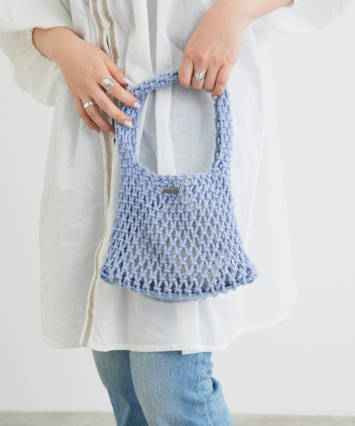 CIAOPANIC TYPY（チャオパニックティピー）の「【巾着付き】マクラメワンハンドルバッグ（ハンドバッグ・レディース・ブラック/オフホワイト/イエロー/ブルー・ONE SIZE）」の11枚目の写真