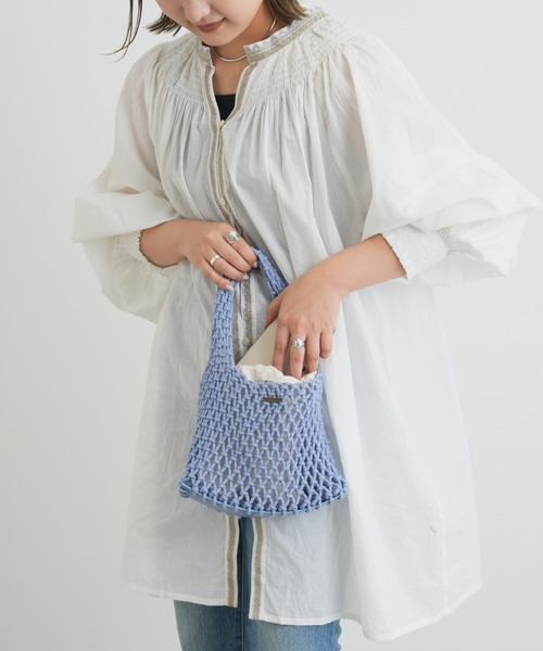 CIAOPANIC TYPY（チャオパニックティピー）の「【巾着付き】マクラメワンハンドルバッグ（ハンドバッグ・レディース・ブラック/オフホワイト/イエロー/ブルー・ONE SIZE）」の12枚目の写真