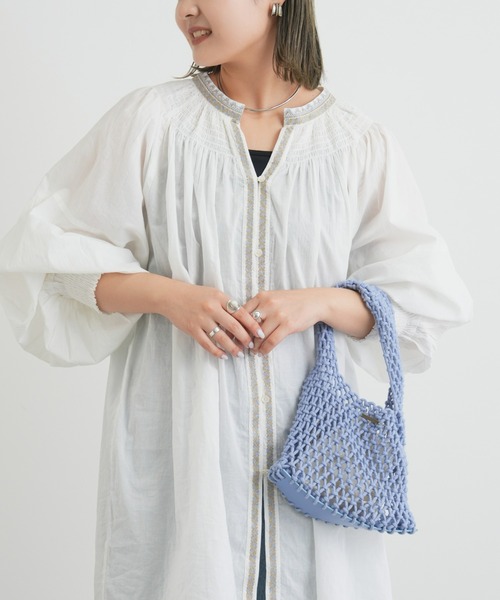 CIAOPANIC TYPY（チャオパニックティピー）の「【巾着付き】マクラメワンハンドルバッグ（ハンドバッグ・レディース・ブラック/オフホワイト/イエロー/ブルー・ONE SIZE）」の13枚目の写真