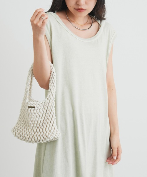 CIAOPANIC TYPY（チャオパニックティピー）の「【巾着付き】マクラメワンハンドルバッグ（ハンドバッグ・レディース・ブラック/オフホワイト/イエロー/ブルー・ONE SIZE）」の7枚目の写真