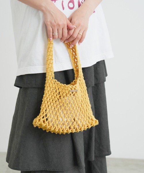 CIAOPANIC TYPY（チャオパニックティピー）の「【巾着付き】マクラメワンハンドルバッグ（ハンドバッグ・レディース・ブラック/オフホワイト/イエロー/ブルー・ONE SIZE）」の14枚目の写真
