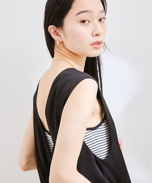 【洗える】Vネックオールインワン