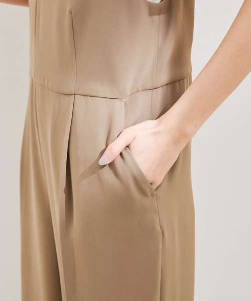 VIS（ビス）の「【洗える】Vネックオールインワン（サロペット