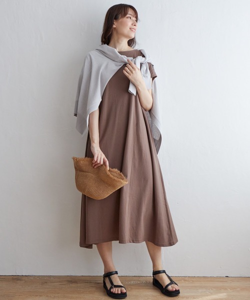 ikka(イッカ)の「バックリボンカットワンピース(ワンピース・レディース・ブラック/オリーブ/モカ・S/M/L)」の12枚目の写真