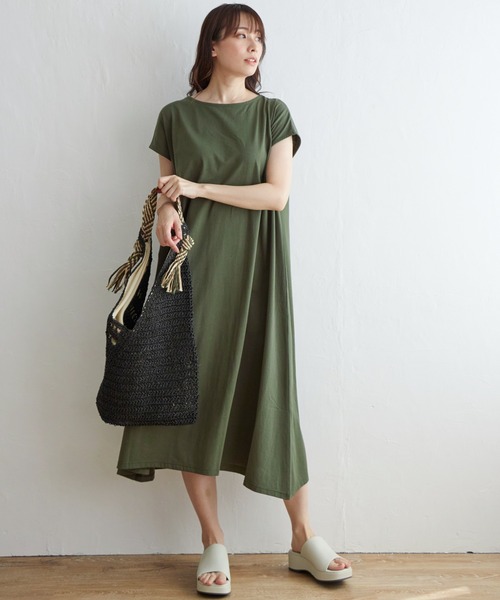 ikka(イッカ)の「バックリボンカットワンピース(ワンピース・レディース・ブラック/オリーブ/モカ・S/M/L)」の14枚目の写真