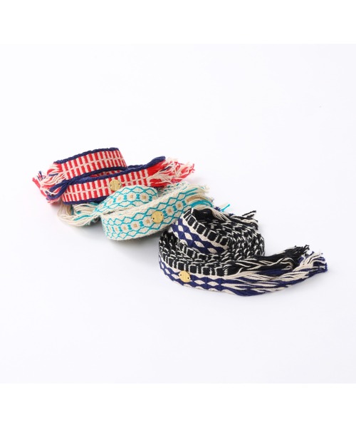 guanabana（グァナバナ）の「【GUANABANA】 HANDMADE Belt（ベルト・レディース・ネイビー/レッド/オフホワイト・FREE）」の4枚目の写真