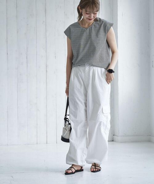 coen（コーエン）の「ナイロンパラシュートカーゴパンツ（カーゴパンツ・レディース・ホワイト/ブラック・S/M/L）」の4枚目の写真