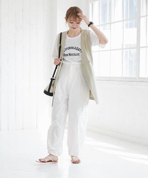 coen（コーエン）の「ナイロンパラシュートカーゴパンツ（カーゴパンツ・レディース・ホワイト/ブラック・S/M/L）」の17枚目の写真