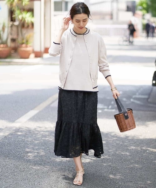 【UVカット/洗える】サマーベーシックフレンチスリーブニット