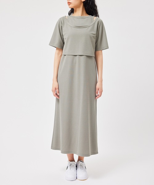 NERGY（ナージー）の「【セットアイテム】レイヤードカットワンピース（ワンピース・レディース・ライトグレー/グリーン・FREE）」の21枚目の写真