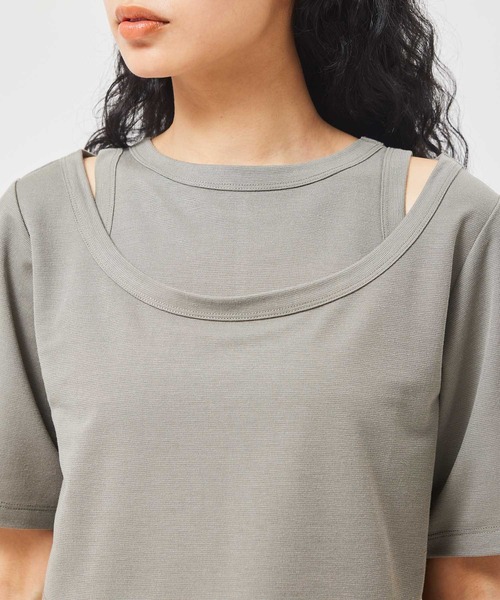 NERGY（ナージー）の「【セットアイテム】レイヤードカットワンピース（ワンピース・レディース・ライトグレー/グリーン・FREE）」の4枚目の写真