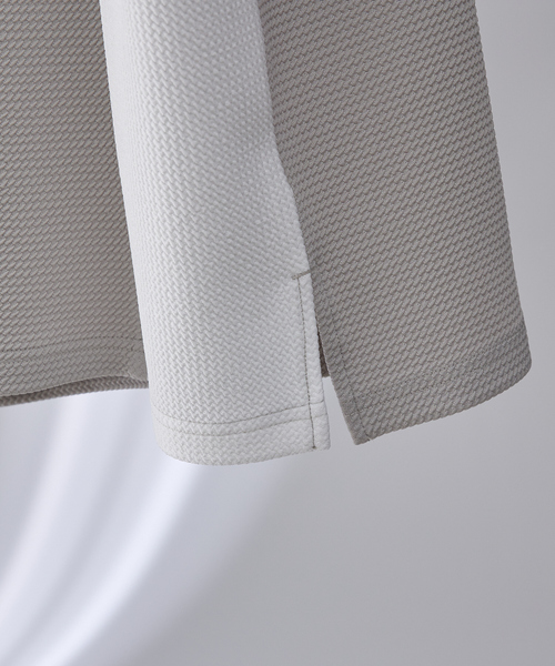 ABAHOUSE GRAY(アバハウスグレイ)の「【パネル切替】フクレ ジャガード 半袖 Tシャツ(Tシャツ/カットソー・メンズ・グレイッシュベージュ/ホワイト/ネイビー・46/48)」の17枚目の写真