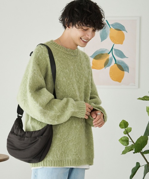 WEGO（ウィゴー）の「WEGO/モヘアライクBIGプルオーバー（ニット/セーター・メンズ・ライトグレー/ブラック/ベージュ/サックスブルー/レッド/グリーン/マスタード/ダークグレー/グリーン系その他・MEDIUM/LARGE）」の19枚目の写真