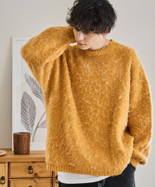 WEGO（ウィゴー）の「WEGO/モヘアライクBIGプルオーバー（ニット/セーター・メンズ・ライトグレー/ブラック/ベージュ/サックスブルー/レッド/グリーン/マスタード/ダークグレー/グリーン系その他・MEDIUM/LARGE）」の11枚目の写真