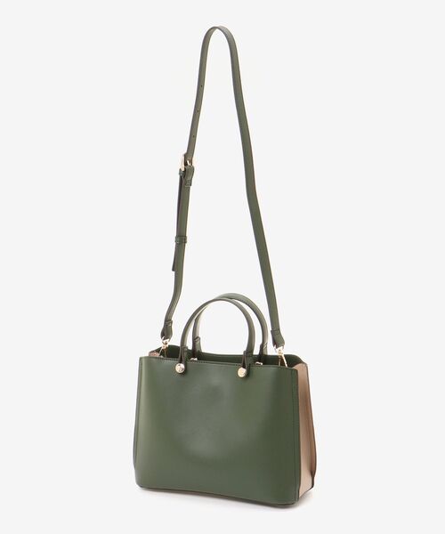 MAJESTIC LEGON(マジェスティックレゴン)の「バイカラー2wayショルダーバッグ(ショルダーバッグ・レディース・グレイッシュベージュ/カーキオリーブ/ブラック・FREE)」の6枚目の写真