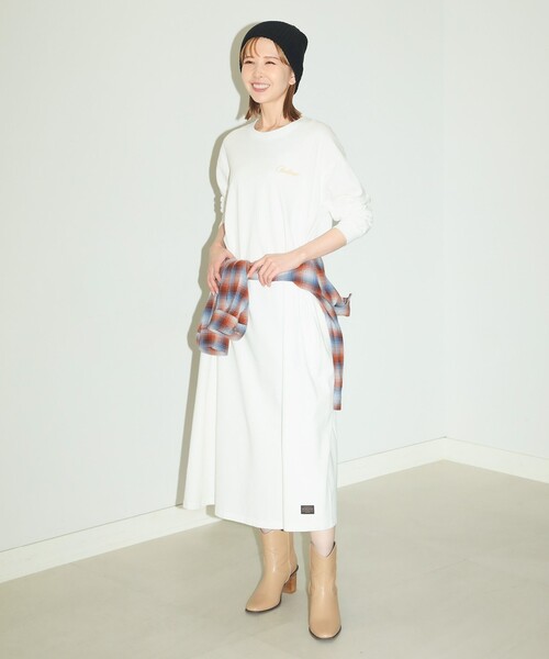 PENDLETON(ペンドルトン)の「PENDLETON × B:MING by BEAMS / 別注 フレア プリント ワンピース(ワンピース・レディース・オフホワイト/ターコイズブルー/チャコールグレー・FREE)」の6枚目の写真