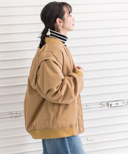 BAYFLOW（ベイフロー）の「【袖が外せる2way】トランスフォームMA-1（MA-1・レディース・ベージュ/カーキ/アイボリー・FREE）」の19枚目の写真